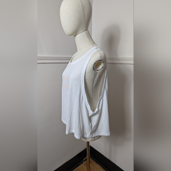 Sweaty Betty Crop Top, No Pain No Champagne White Size XL - Picture 2 of 7